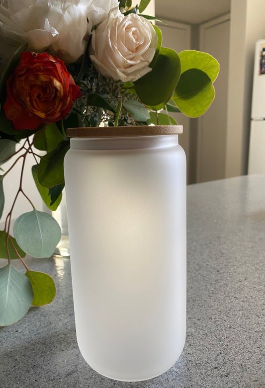 16 oz Glass cup Frosted